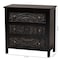 Baxton Studio Yelena Classic and Traditional Black Finished Wood 3-Drawer Storage Cabinet 236-13337-ZORO - alternate 4